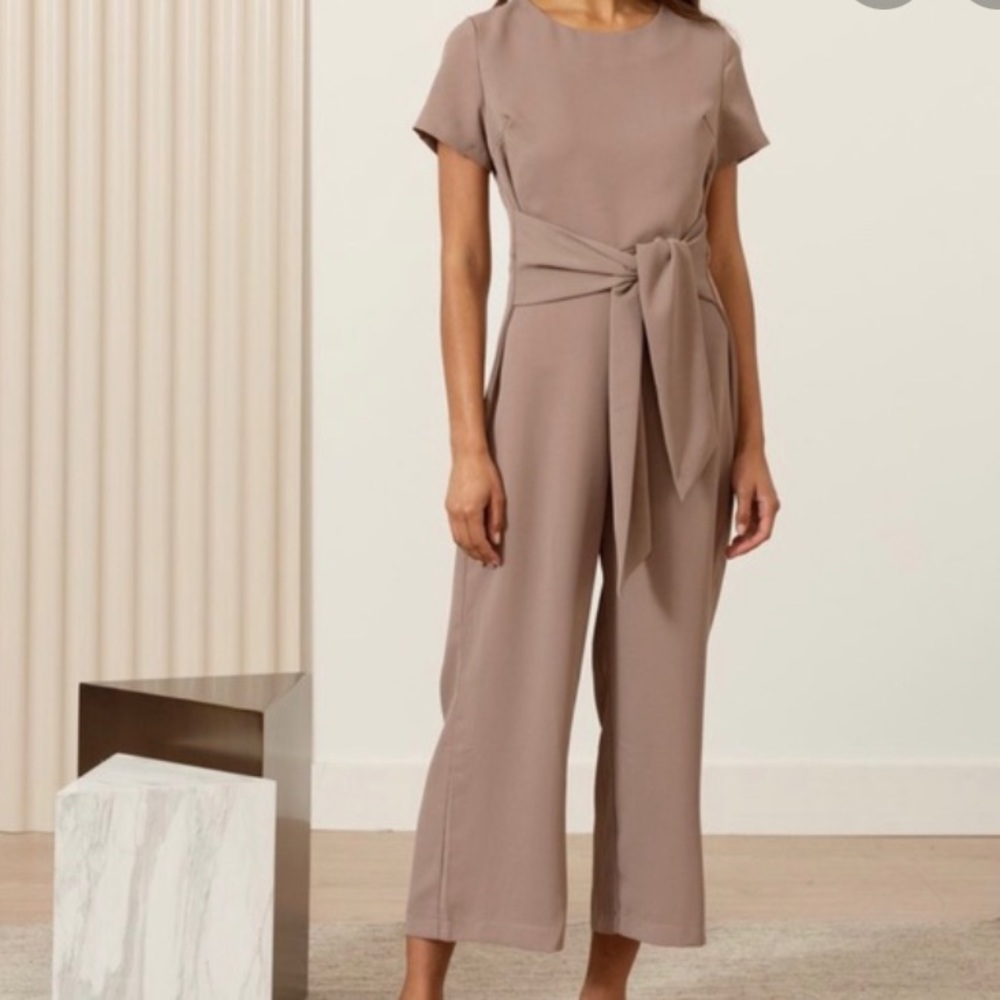 Julissa Tie-Front Jumpsuit M / Mocha